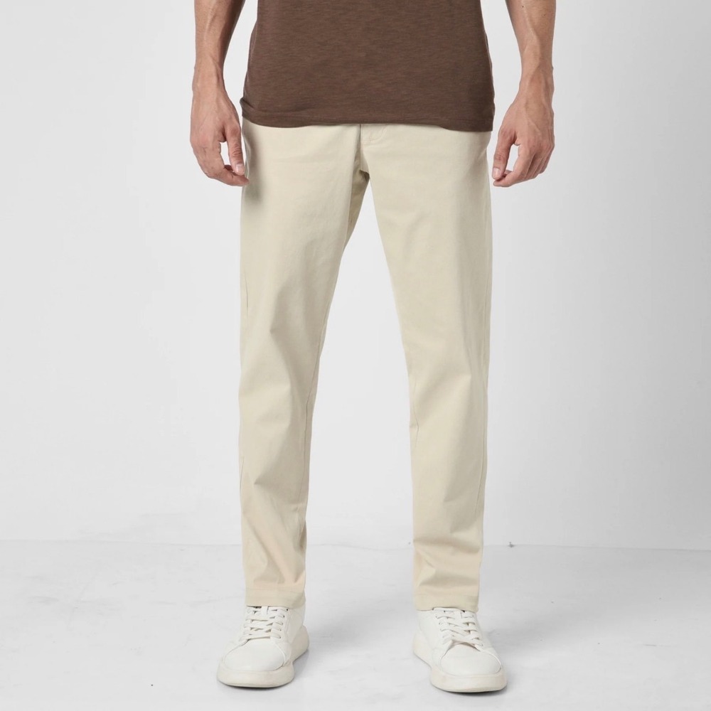 Bearbottom Relaxed Stretch Chino Pant Stone Mens Medium - 32" Inseam NWT